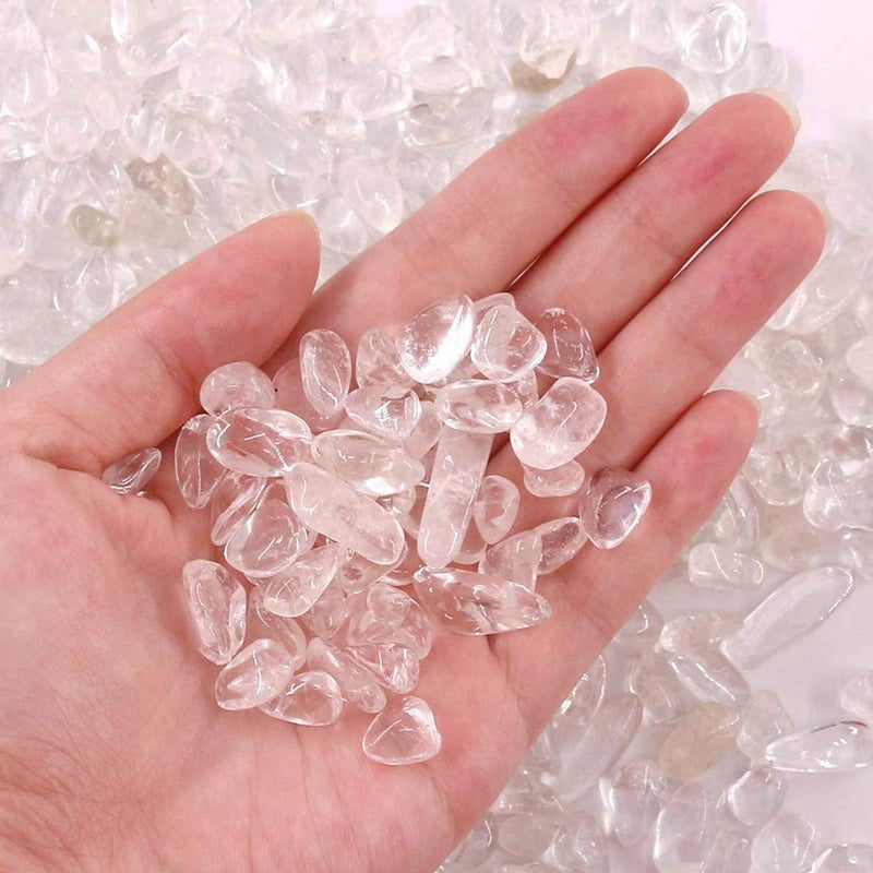 WAYBER 2 Lbs/920g Natural White Clear Quartz Crystal Stones Irregular Aquarium Pebble Decorative Rocks Gravels Sands for Turtle Tank//Terrarium/Flowerpot/Vase Decoration (Fill 2 Cups) - Image 3